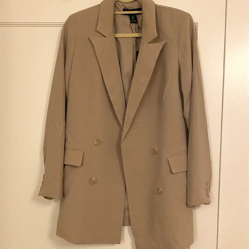 Rachel Zoe Oversized Double Breasted Blazer, Size S, Camel